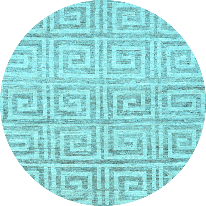 Round Machine Washable Abstract Light Blue Contemporary Rug, wshcon383lblu