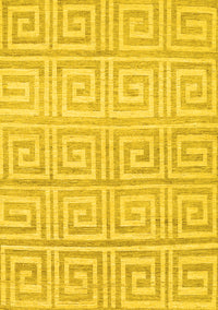 Abstract Yellow Contemporary Rug, con383yw