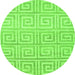 Square Abstract Green Contemporary Rug, con383grn