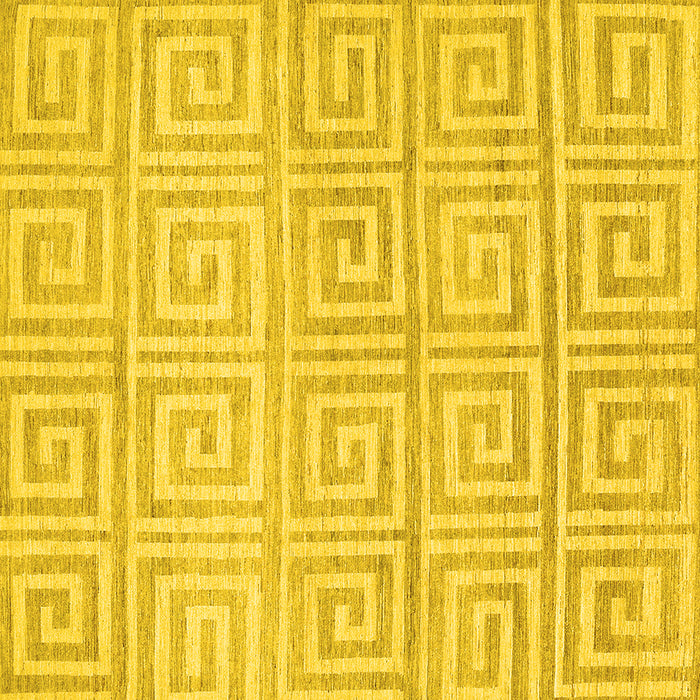 Square Machine Washable Abstract Yellow Contemporary Rug, wshcon383yw