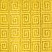 Square Machine Washable Abstract Yellow Contemporary Rug, wshcon383yw