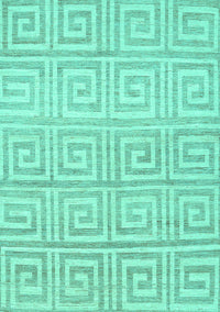 Abstract Turquoise Contemporary Rug, con383turq