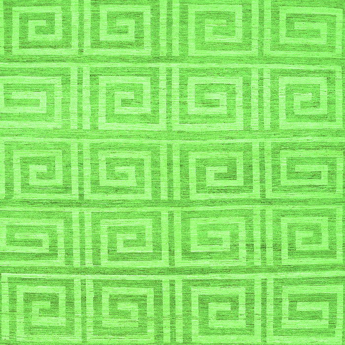 Serging Thickness of Abstract Green Contemporary Rug, con383grn