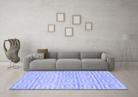 Machine Washable Abstract Blue Contemporary Rug, wshcon383blu