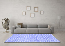 Machine Washable Abstract Blue Contemporary Rug in a Living Room, wshcon383blu