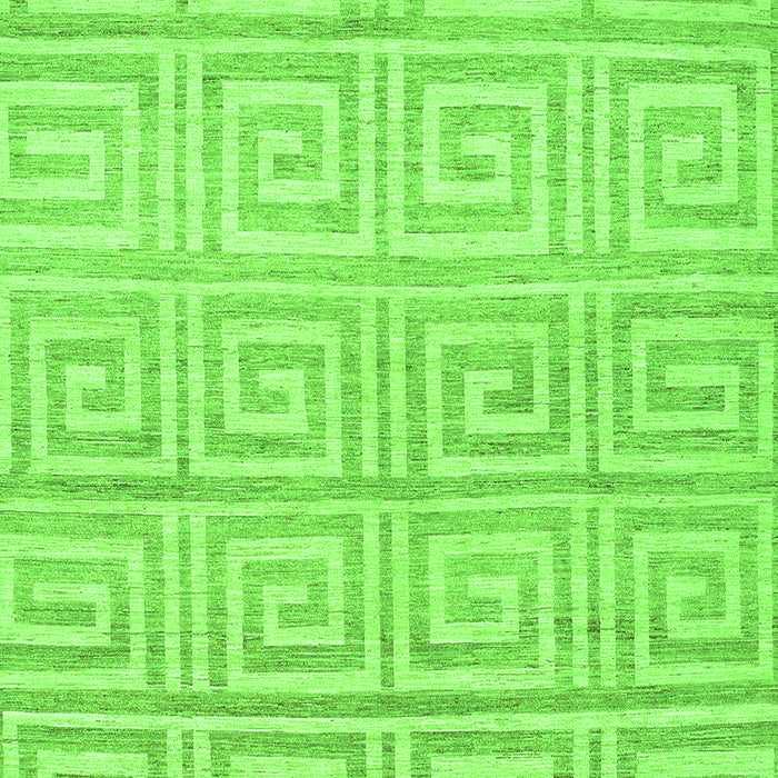 Serging Thickness of Machine Washable Abstract Green Contemporary Area Rugs, wshcon383grn