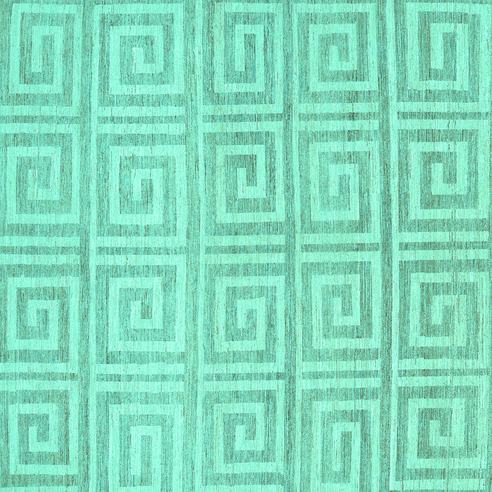 Square Abstract Turquoise Contemporary Rug, con383turq