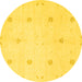 Round Solid Yellow Modern Rug, con384yw