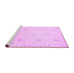 Sideview of Machine Washable Solid Purple Modern Area Rugs, wshcon384pur