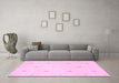 Machine Washable Solid Pink Modern Rug in a Living Room, wshcon384pnk