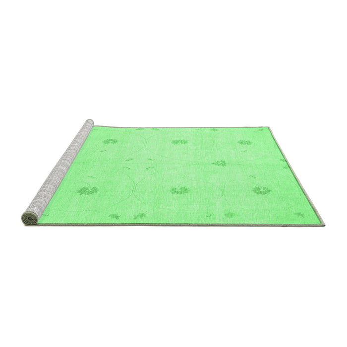 Sideview of Machine Washable Solid Emerald Green Modern Area Rugs, wshcon384emgrn