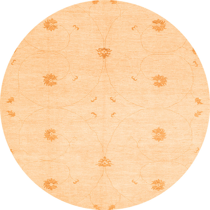 Square Solid Orange Modern Rug, con384org