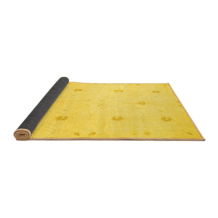 Sideview of Solid Yellow Modern Rug, con384yw