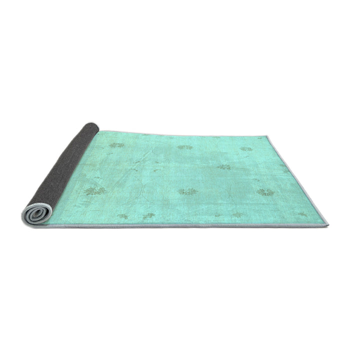 Sideview of Solid Light Blue Modern Rug, con384lblu