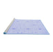 Sideview of Machine Washable Solid Blue Modern Rug, wshcon384blu