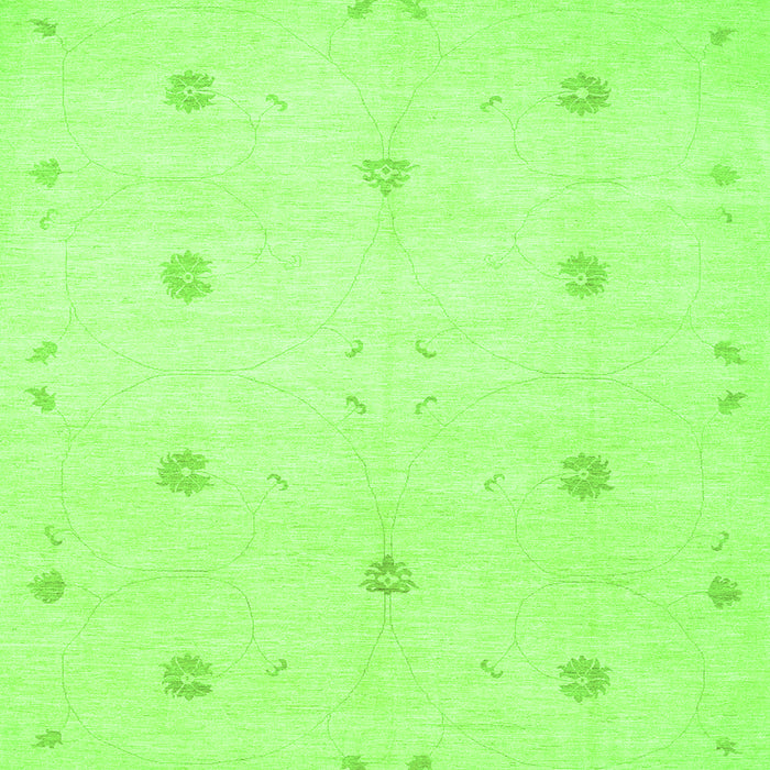 Serging Thickness of Solid Green Modern Rug, con384grn