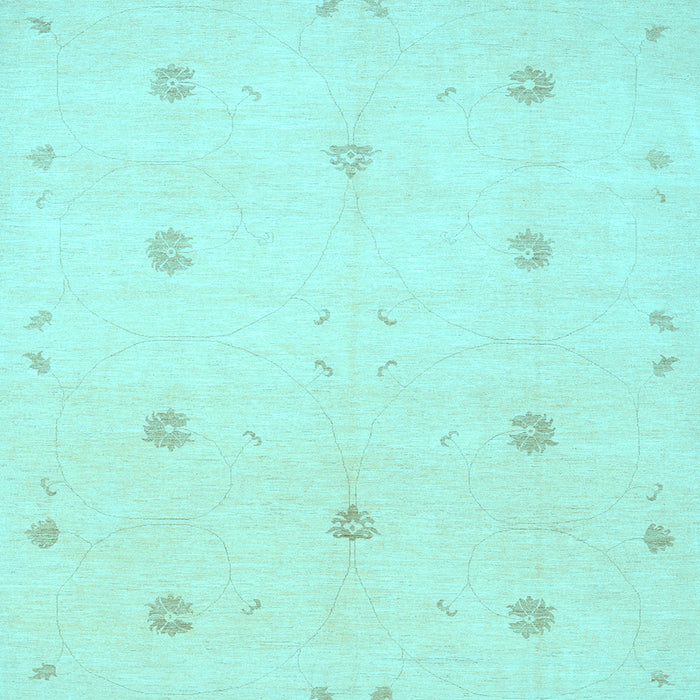 Square Machine Washable Solid Light Blue Modern Rug, wshcon384lblu