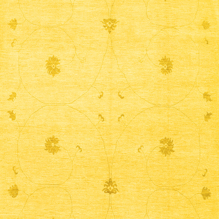 Machine Washable Solid Yellow Modern Rug, wshcon384yw