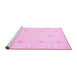 Sideview of Machine Washable Solid Pink Modern Rug, wshcon384pnk
