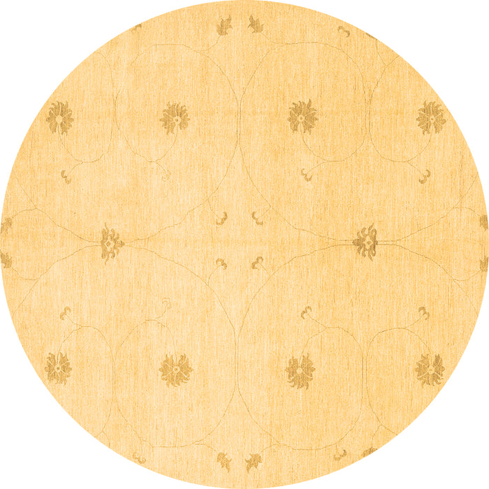 Round Solid Brown Modern Rug, con384brn