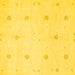 Square Machine Washable Solid Yellow Modern Rug, wshcon384yw