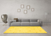 Machine Washable Solid Yellow Modern Rug, wshcon384yw