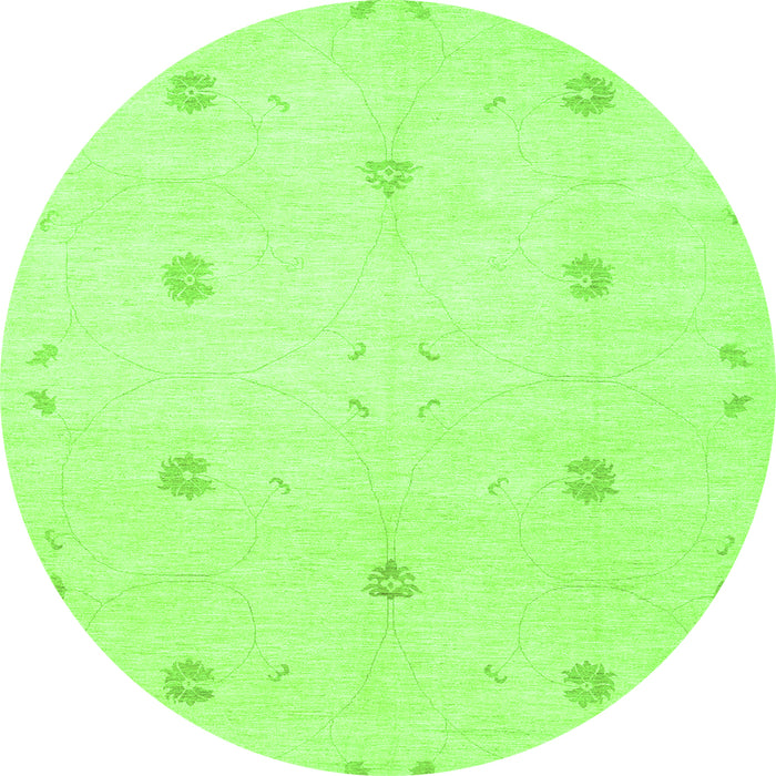 Square Solid Green Modern Rug, con384grn