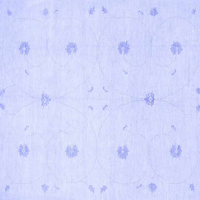 Square Machine Washable Solid Blue Modern Rug, wshcon384blu