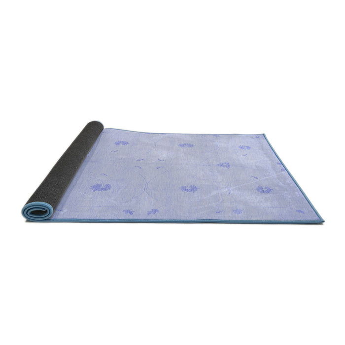 Sideview of Solid Blue Modern Rug, con384blu