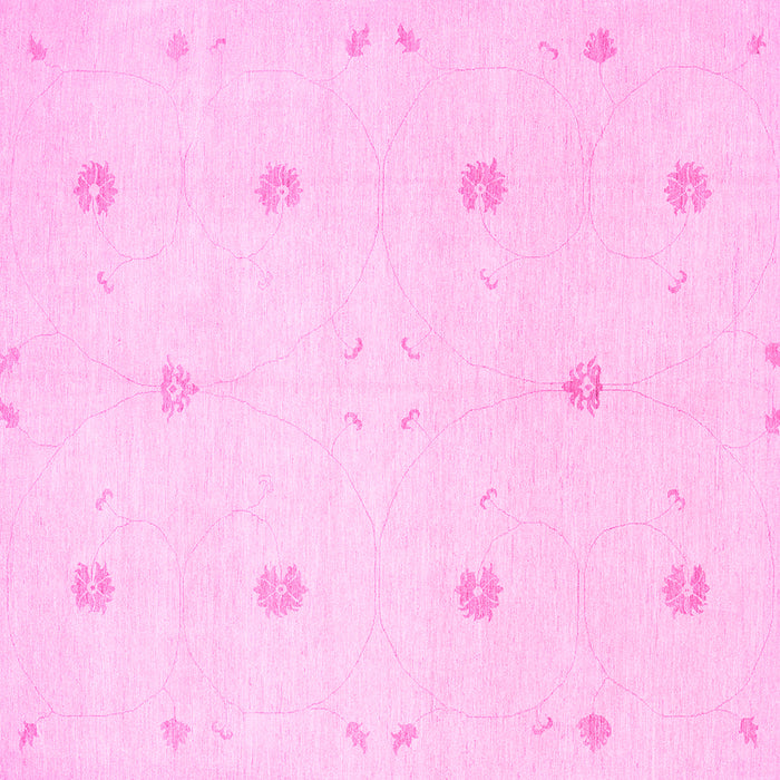 Square Solid Pink Modern Rug, con384pnk