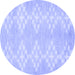 Round Machine Washable Solid Blue Modern Rug, wshcon385blu