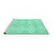 Sideview of Machine Washable Solid Turquoise Modern Area Rugs, wshcon385turq