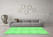 Machine Washable Solid Emerald Green Modern Area Rugs in a Living Room,, wshcon385emgrn