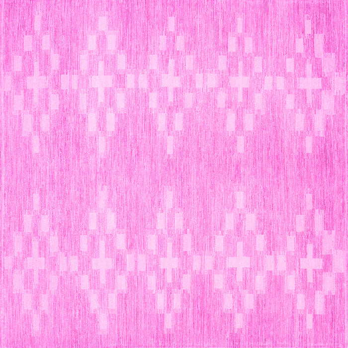 Square Solid Pink Modern Rug, con385pnk