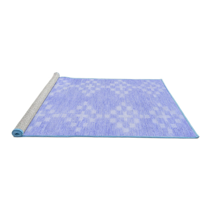 Sideview of Machine Washable Solid Blue Modern Rug, wshcon385blu