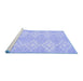 Sideview of Machine Washable Solid Blue Modern Rug, wshcon385blu