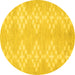 Round Solid Yellow Modern Rug, con385yw