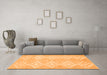 Machine Washable Solid Orange Modern Area Rugs in a Living Room, wshcon385org