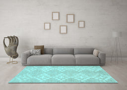 Machine Washable Solid Light Blue Modern Rug in a Living Room, wshcon385lblu