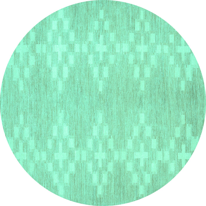 Round Solid Turquoise Modern Rug, con385turq
