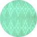 Round Solid Turquoise Modern Rug, con385turq