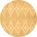 Round Solid Brown Modern Rug, con385brn