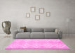 Machine Washable Solid Pink Modern Rug in a Living Room, wshcon385pnk