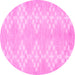 Round Machine Washable Solid Pink Modern Rug, wshcon385pnk