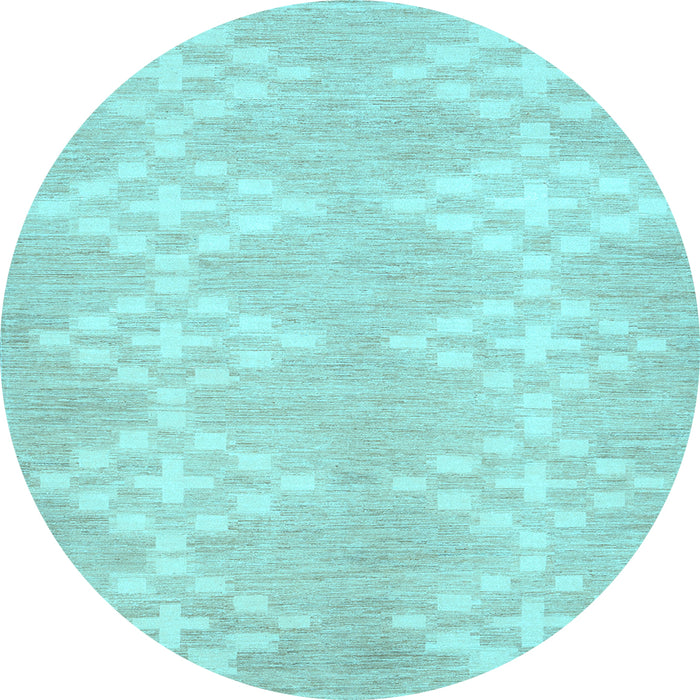 Round Solid Light Blue Modern Rug, con385lblu