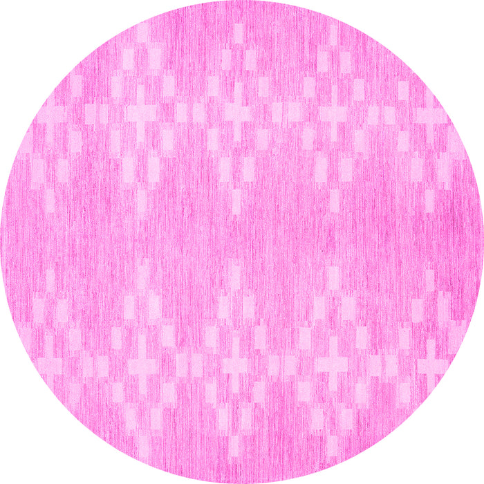 Round Solid Pink Modern Rug, con385pnk