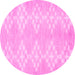 Round Solid Pink Modern Rug, con385pnk