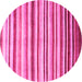 Round Abstract Pink Contemporary Rug, con386pnk