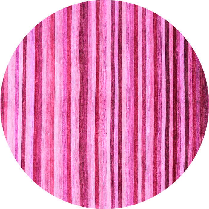 Round Machine Washable Abstract Pink Contemporary Rug, wshcon386pnk