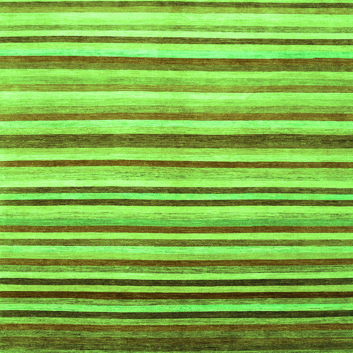 Serging Thickness of Abstract Green Contemporary Rug, con386grn